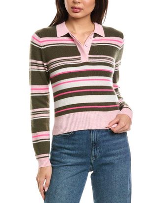 Brodie Slim Fit Stripey Polo Cashmere Sweater