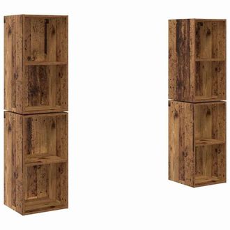 Berkfield Home Wall TV Cabinet 4 pcs Old wood 37 x 37 x 72 cm Engineered wood in Brown