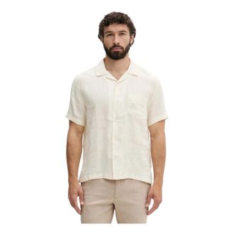 GANT Short Sleeve Linen Shirt - Heren - Korte mouwen Overhemden - Beige - XL - Linnen - Overhemden