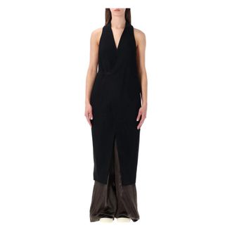 Rick Owens Wrap Dresses, female, Black, Size: M Cyclops Sleeveless Wrap Coat