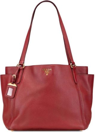 Prada Pre-owned Tote Bags, female, Red, Size: ONE SIZE Pre-owned Leather Tote Bag