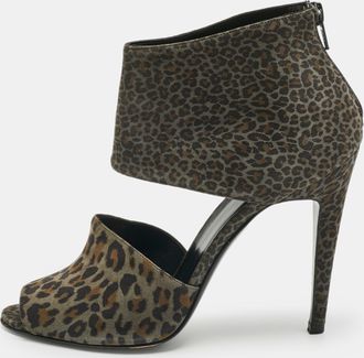 Pierre Hardy Multicolor Leopard Print Suede Ankle Strap Sandals