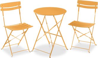 Best Choice Products 3-Piece Small Bistro Set, Folding Patio Furniture Set of 2 Chairs and Table