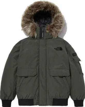 The North Face Logo Polar Air Down Bomber Jacket Olivegreen NJ1DN86B