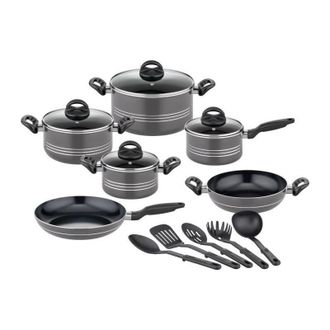 GSW Batterie De Cuisine - Induction - Gsw - Milano Grey - 15 Pieces - Aluminium Massif - Gris