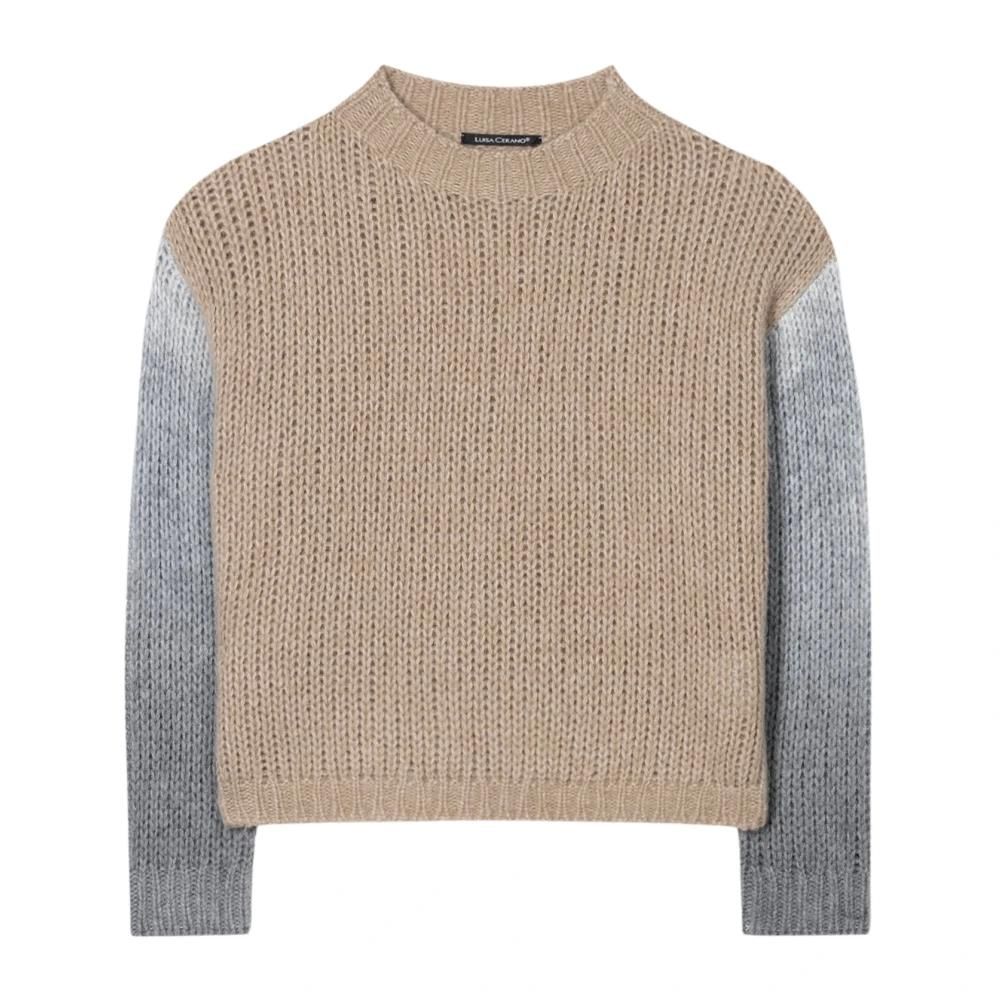 Pull Femme Luisa Cerano Noir Imprimé Animal (chien) - Taille 16 - Laine - Occasion Très Bon état