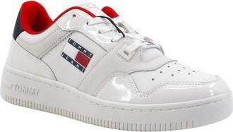 Tommy Hilfiger Retro Basket Glossy - Dames - Sneakers - Wit - 38 EU - Leer - Schoenen