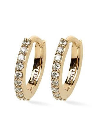 Lark & Berry 14kt yellow gold medium Modernist diamond hoop earrings