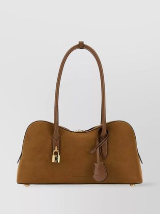 Stella McCartney suede ryder shoulder bag hardware detail feet handles