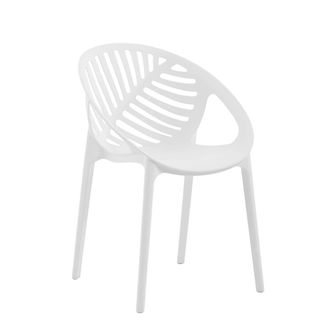 Siediti Fuori e Dentro Set de 4 sillas apilables de resina reforzada blancas