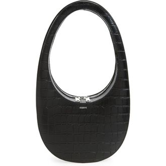 Coperni Swipe Croc Embossed Leather Handbag in Black at Nordstrom