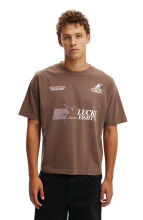 Cotton On Mens Cropped Fit Graphic T-Shirt in Washed Chcolate Lucky at Nordstrom, Size Xx-Large