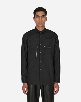 Comme Des Garçons Poplin Zip Shirt Black