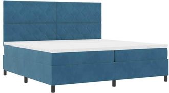 vidaXL Box Spring Bed with Mattress Dark blue 200 x 200 cm Velvet vidaXL