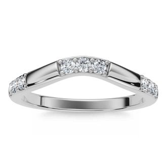 Pompeii3 1/3Ct Diamond Contour Wedding Guard Ring Womens Band 14k Gold Lab Grown