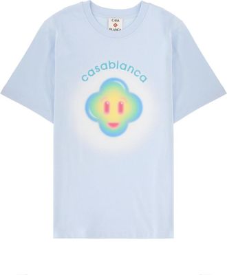 Casablanca Blue Graphic Crew Neck T-Shirt
