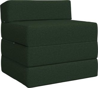 vidaXL Sof&aacute; Cama Plegable Verde Oscuro 200 X 70 X 15 Cm Tela Vidaxl