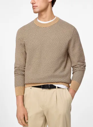 BOSS Mens Contrasting trim overlaid effect sweater