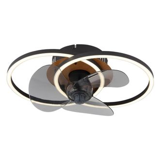 Netlighting Karen Ceiling Fan Black 3 Blade 2x LED Dimmable 2700-6500K Remote