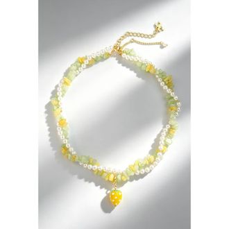 Classicharms Lulu Strawberry Necklace Set in Yellow at Nordstrom