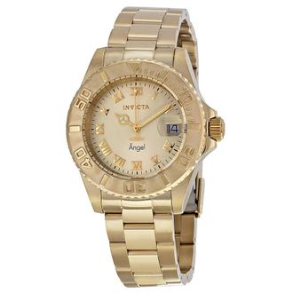 Invicta Angel Gold Dial 18kt Gold Ion-plated Ladies Watch 14321