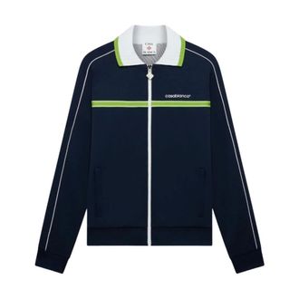 Casablanca Light Jackets, male, Blue, Size: XL Round Pique Track Jacket