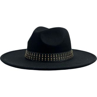 MARCUS ADLER Wide Brim Felt Panama Hat in Black at Nordstrom Rack