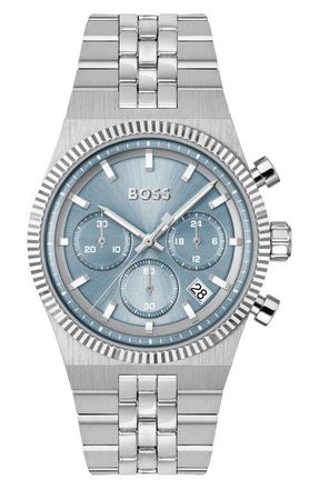BOSS Candor Prime Chronograph Bracelet Watch, 41mm in Blue at Nordstrom