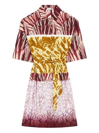 Dries Van Noten Wikkeljurk met print - Rood