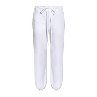 Victoria Beckham Wide Trousers, female, White, Size: 2XS Tie Ankle Cargo Pant