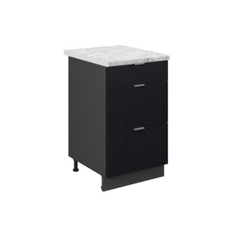 Vicco Mueble Bajo De Cocina Fame-line, Rayas Negras, 50 Cm, Et M&aacute;rmol
