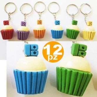 Trade Shop Trade Shop - Set Bomboniere Cup Cake Dolci Per Festa Compleanno 18 Anni Ceramica Porta Chiave