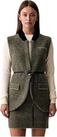 Silvian Heach Pireon Gilet - Dames - Bodywarmers - Groen - M - Wol - Jassen