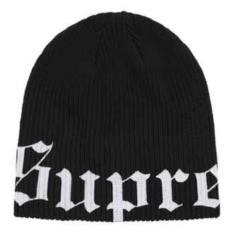 SUPREME SS26 Old English Printed Beanie Black SUP-SS26-1007-BLK