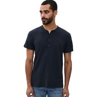 Rag & Bone Mens Classic Short Sleeve Henley, Deep Navy