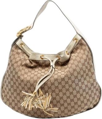 Gucci Pre-owned Shoulder Bags, female, Beige, Size: ONE SIZE Pre-owned The Icon Hobo