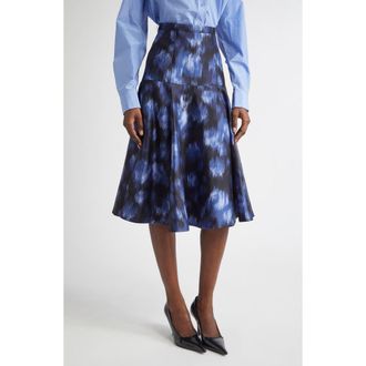 Michael Kors Abstract Floral Print Dance Skirt in Riviera/black at Nordstrom, Size 4