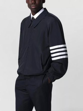 Thom Browne jacket elastic cuffs front pockets striped sleeves