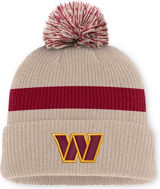 Nike Washington Commanders Rewind Peak Nike Mens NFL Cuffed Pom Beanie in Brown | NF160J2N9E-M17