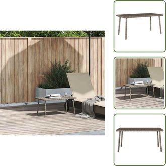 vidaXL Tavolino esterno - vidaXL Tavolino da Giardino Rettangolare Grigio 80x40x37 cm Polyrattan - Tavolino da giardino grigio