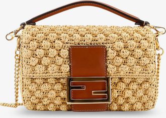 Fendi Borsa a tracolla Baguette Mini in rafia - FENDI - gender_Woman