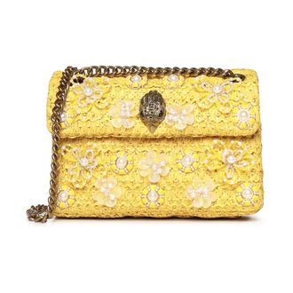 Kurt Geiger Cross Body Bags, female, Yellow, Size: ONE SIZE Raffia Mini Kensington