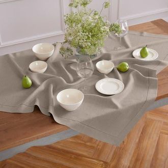 Solino Home Linen Table Throw - Classic Hemstitch, 52 x 52 Inch, 52 x 52 Inch in Natural at Nordstrom, Size Medium