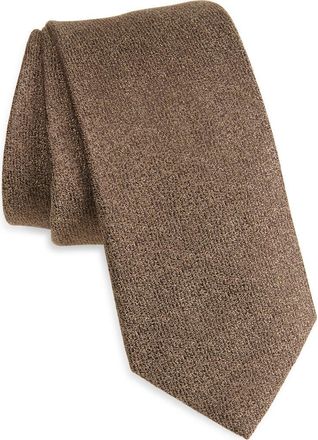 Nordstrom Prescot Solid Textured Silk Tie in Taupe at Nordstrom