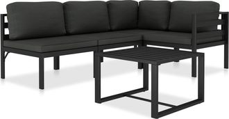 vidaXL Set Muebles De Jard&iacute;n 5 Pzas Y Cojines Aluminio Gris Antracita Vidaxl