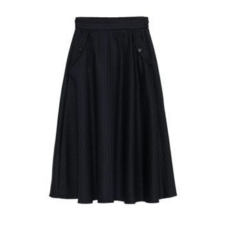 Golden Goose Midi Skirts, female, Blue, 2XS, Striped Mini Skirt Blue Wool Cotton