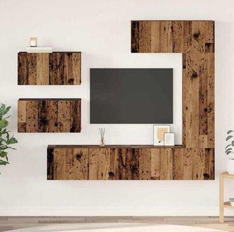 vidaXL Vidaxl - Conjunto De Mueble De Tv 6 Pcs Madera Vieja 30.5 X 30 X 90 Cm