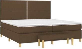 vidaXL Cama Box Spring Con Colch&oacute;n Tela Marr&oacute;n Oscuro 200x200 Cm Vidaxl