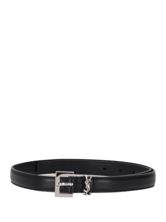 Saint Laurent Black Buckle Solid Belt