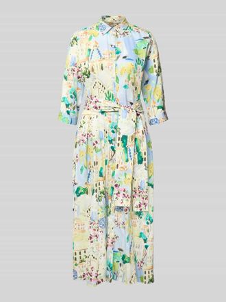 Milano Milano Italy Hemdblusenkleid mit Bindeg&uuml;rtel und Knopfleiste in Hellblau, Gr&ouml;&szlig;e 36